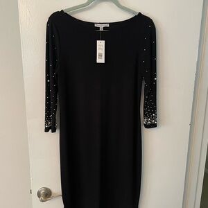 Analee + Hope black dress with rhinestone and pearl accents size medium new